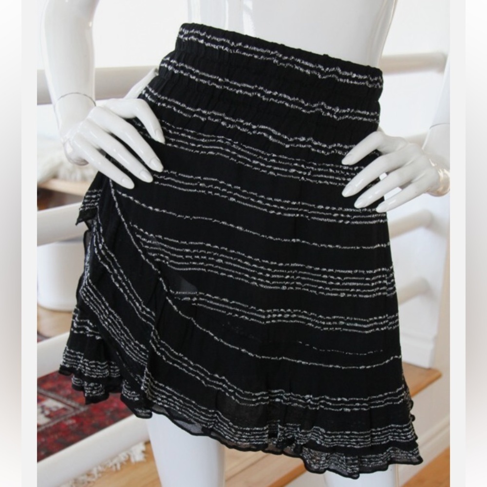 IRO Skirt Womens 36 Batsy Layered Metallic Embroidered Mini Skirt whimsigoth